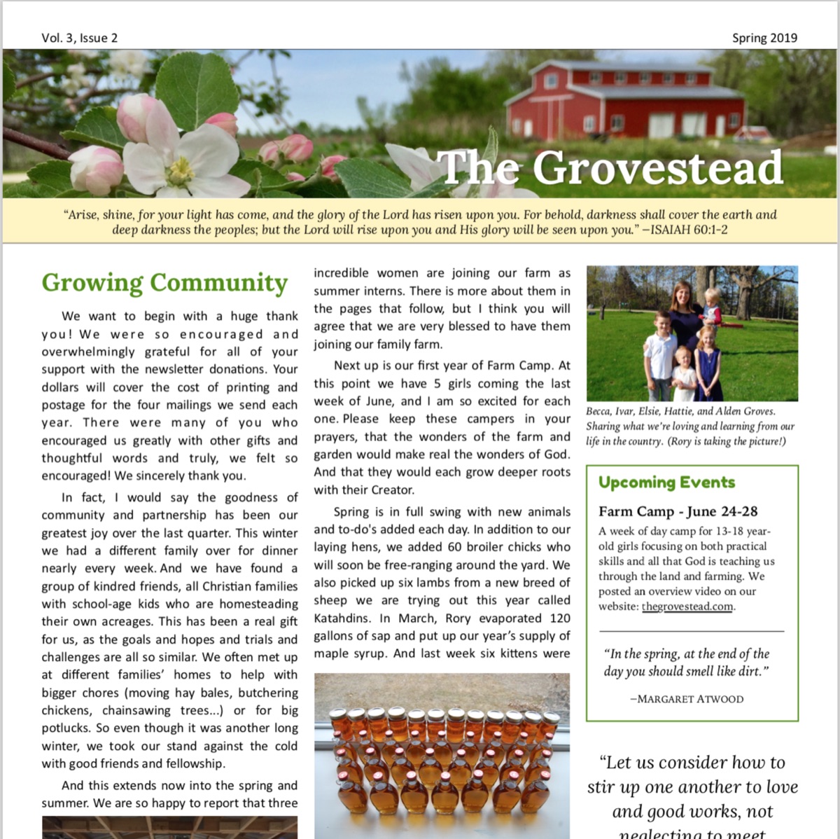 The Grovestead Newsletter – The Grovestead